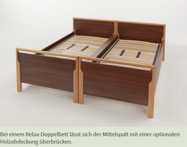 Mittelspaltabdeckung für Pflegebett Burmeier Relax in Buche Dekor