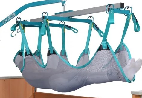 aks Liegendtrasportgurt mit 8-Punktaufnahme zum Baden für Patientenlifter Foldy