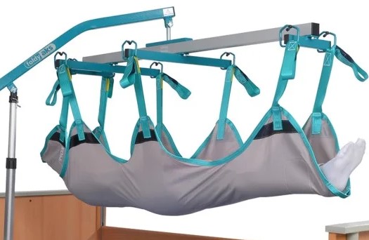 aks Liegendtransportgurt für Transportbügel mit 8-Punktaufnahme für Patientenlifter Foldy